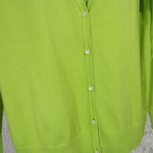 Green Knit Cardigan Sweater - Picture 2 of 2
